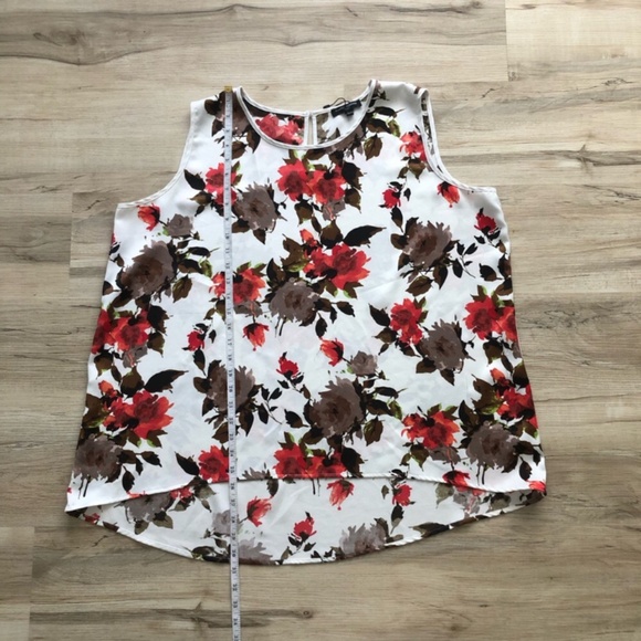 Mario Serrani Red and Brown Asymmetrical Tank Top - Picture 6 of 7